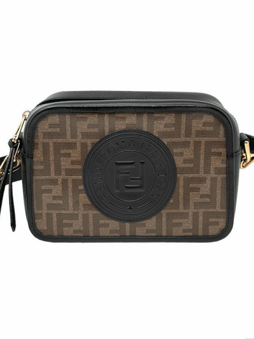 Fendi Brown and Black FF Logo Camera Bag